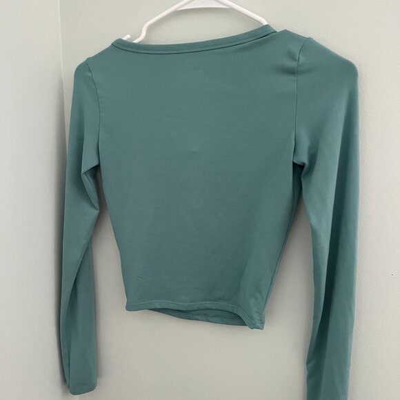 Teal Fitted Hollister Long Sleeve with Button-up Top - Picture 7 of 7